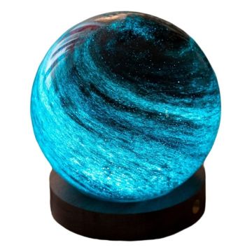 Veioză în culoare naturală închisă LED cu abajur din sticlă (înălțime 9 cm) Stellar Ocean – Gingko