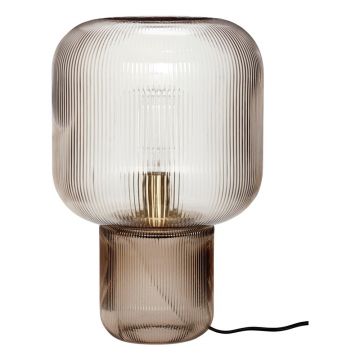 Veioză maro cu abajur din sticlă (înălțime 42 cm) Pirum – Hübsch
