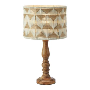 Veioză maro/în culoare naturală cu abajur textil/cu abajur din iută (înălțime 45 cm) Ano – Markslöjd