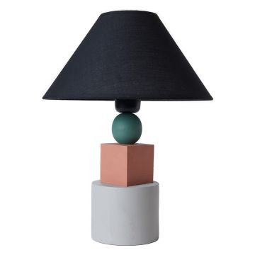 Veioză neagră cu abajur din metal (înălțime 40 cm) Rila – Opviq lights