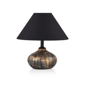 Veioză neagră cu abajur textil (înălțime 32 cm) Rüzgar – Opviq lights