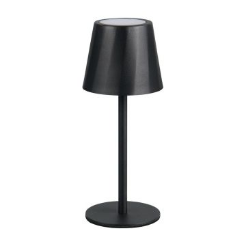 Veioză negru-mat LED cu abajur din metal (înălțime 21 cm) Diaz – Trio