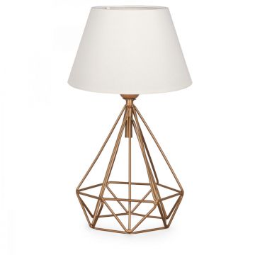 Veioza PWL-1080, E27 alb-auriu, 22x37 cm