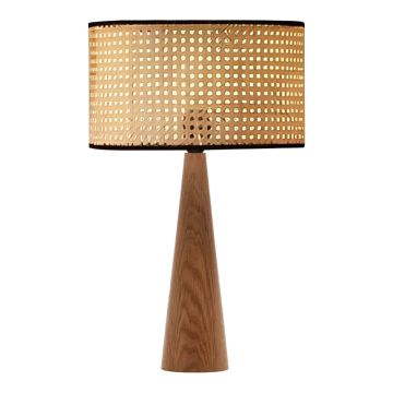 Veioza Retro lemn de fag si ratan Natural 24x24x38 cm