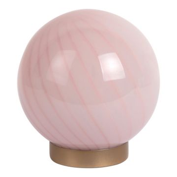 Veioză roz-deschis cu abajur din sticlă (înălțime 17 cm) Summer Globe – Leitmotiv