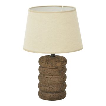 Lampă de masă cu bec Graike, Ceramică, Gri-Bej, 26x37 cm - Gri
