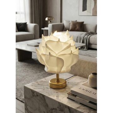 Lampa de masa, L'essentiel Maison, 627GNT1020, Alb / Aur antic