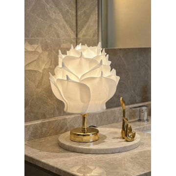 Lampa de masa, L'essentiel Maison, 627GNT1021, Alb / Auriu strălucitor