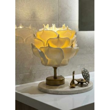 Lampa de masa, L'essentiel Maison, 627GNT1025, Crem / Auriu antic