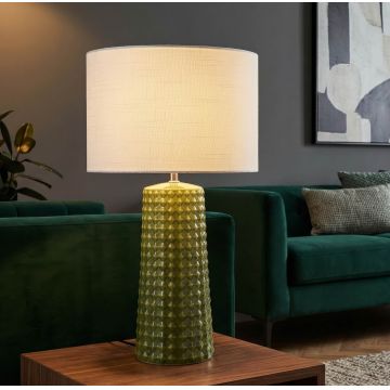 Lampa de masa, Mauro Ferretti, Gliss, 1 x E27, 40W, 30x52 cm, ceramica, verde/alb