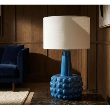 Lampa de masa, Mauro Ferretti, Gress, 1 x E27, 40W, 30x51.5 cm, ceramica, albastru/alb