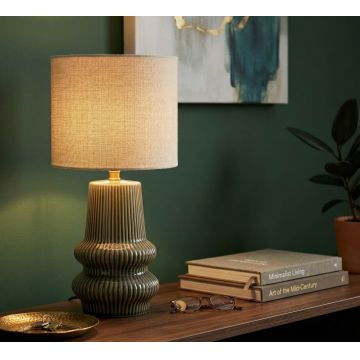 Lampa de masa, Mauro Ferretti, Harmony, 1 x E14, 40W, 20x41.5 cm, ceramica, verde