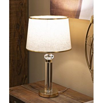 Lampa de masa, Mauro Ferretti, Praga, 1 x E27, 40W, 30x52.5 cm, fier/sticla, auriu