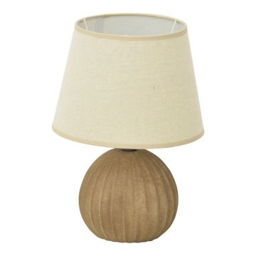 Lampă de masă Melanie cu funcție iluminare, Stil Antic, Ceramică, Gri-Bej, 22x30 cm - Gri