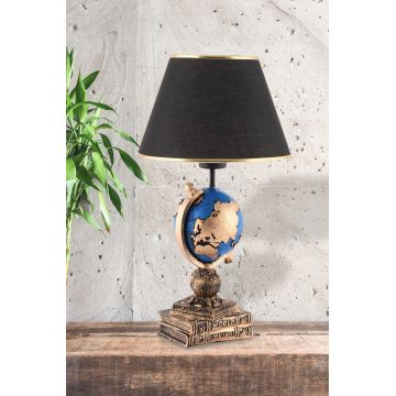 Lampa de masa, Opviq, 390FLH2250, Negru / Albastru / Auriu