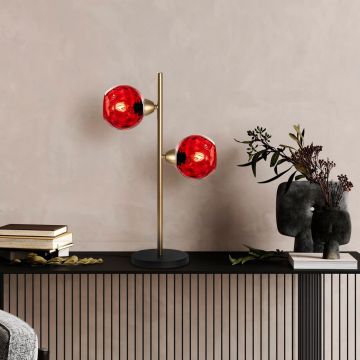 Lampa de masa, Opviq, 521SHN3669, Roșu / Auriu