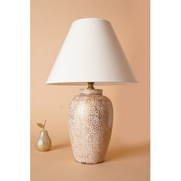 Lampa de masa, Opviq, 687HMY2284, Alb/Auriu