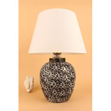 Lampa de masa, Opviq, 687HMY2381, Alb/Negru