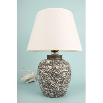 Lampa de masa, Opviq, 687HMY2383, Gri/Alb