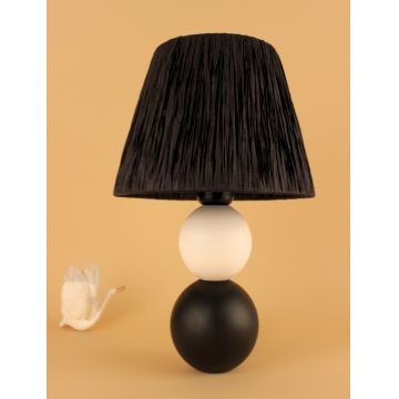Lampa de masa, Opviq, 687HMY2385, Alb/Negru
