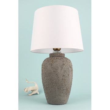 Lampa de masa, Opviq, 687HMY2392, Gri/Alb