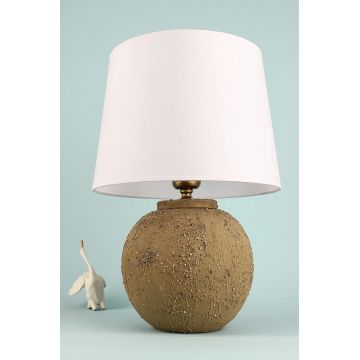 Lampa de masa, Opviq, 687HMY2411, Muștar / Alb