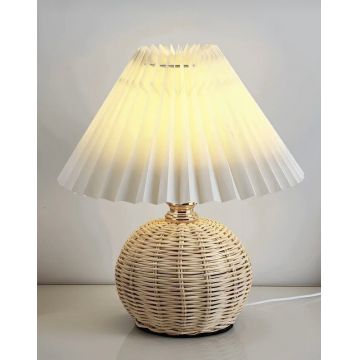 Lampa de masa, Opviq, 751ARL1135, Bambus, Crem / Bej