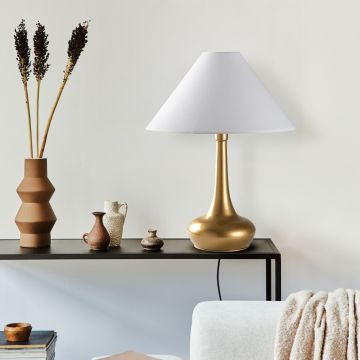 Lampa de masa, Opviq, 892OPV2462, Aur/Alb