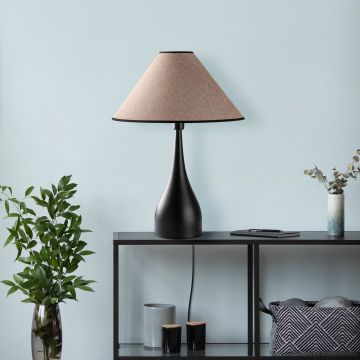 Lampa de masa, Opviq, 892OPV2464, Negru / Maro deschis