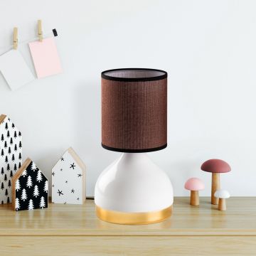 Lampa de masa, Opviq, 892OPV2550, Alb/Maro