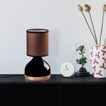 Lampa de masa, Opviq, 892OPV2554, Negru/Maro