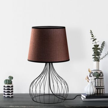 Lampa de masa, Opviq, 892OPV2569, Negru/Maro