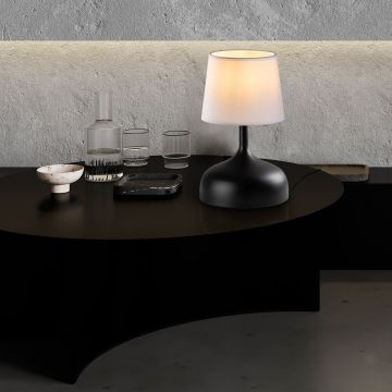 Lampa de masa, Opviq, 892OPV2608, Alb/Negru