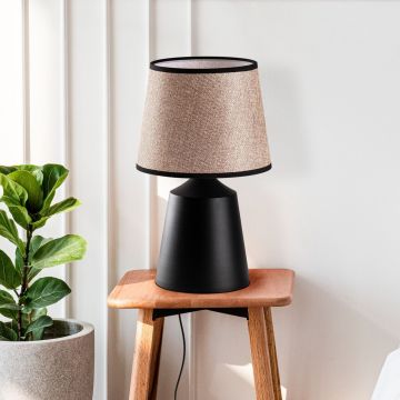 Lampa de masa, Opviq, 892OPV2611, Negru/Bej