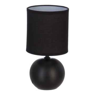 Lampa de masa PWL-1210, ceramica, Gri - Negru, 13x25 cm - Negru