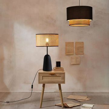 Set candelabru și lampă de masă, Opviq, 780SGN4648, Negru