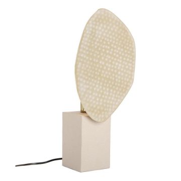 Veioză bej din metal cu abajur din metal (înălțime 46 cm) Neev – Bizzotto