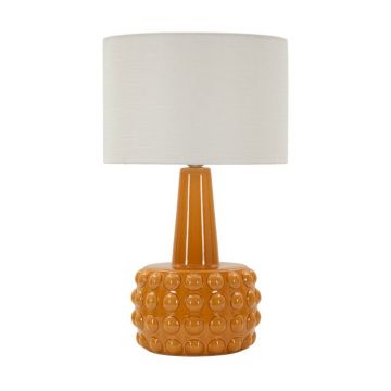 Veioză galben-muștar/albă din ceramică cu abajur textil (înălțime 51,5 cm) Gress – Mauro Ferretti