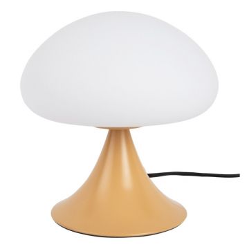 Veioză galben ocru din metal cu abajur din sticlă (înălțime 21 cm) Hongo – Leitmotiv