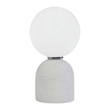 Veioză gri din ceramică cu abajur din sticlă (înălțime 22 cm) Jael – Yes Everyday