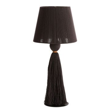 Veioză maro închis cu abajur textil (înălțime 58 cm) Espino – Light & Living