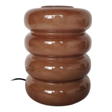 Veioză maro LED din sticlă (înălțime 16,5 cm) Aro – Leitmotiv