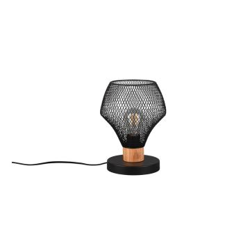 Veioză neagră cu abajur din metal (înălțime 25 cm) Valeria – Reality