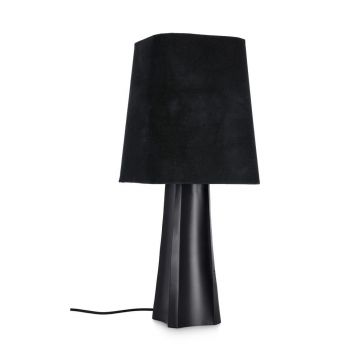Veioză neagră din metal cu abajur textil (înălțime 61 cm) Tripura – Bizzotto