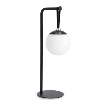 Veioză neagră LED cu intensitate reglabilă din aluminiu cu abajur din plastic (înălțime 40,5 cm) Balmony – Bizzotto