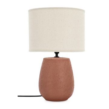 Veioză teracotă din ceramică cu abajur textil (înălțime 41,5 cm) Irvin – Yes Everyday
