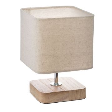 Veioza Sand lemn metal, Natur, 15x15x21 cm - Natur